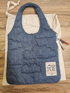 New Denim COACHTOΡΙΑ Flat Tote with Cloud Quilting